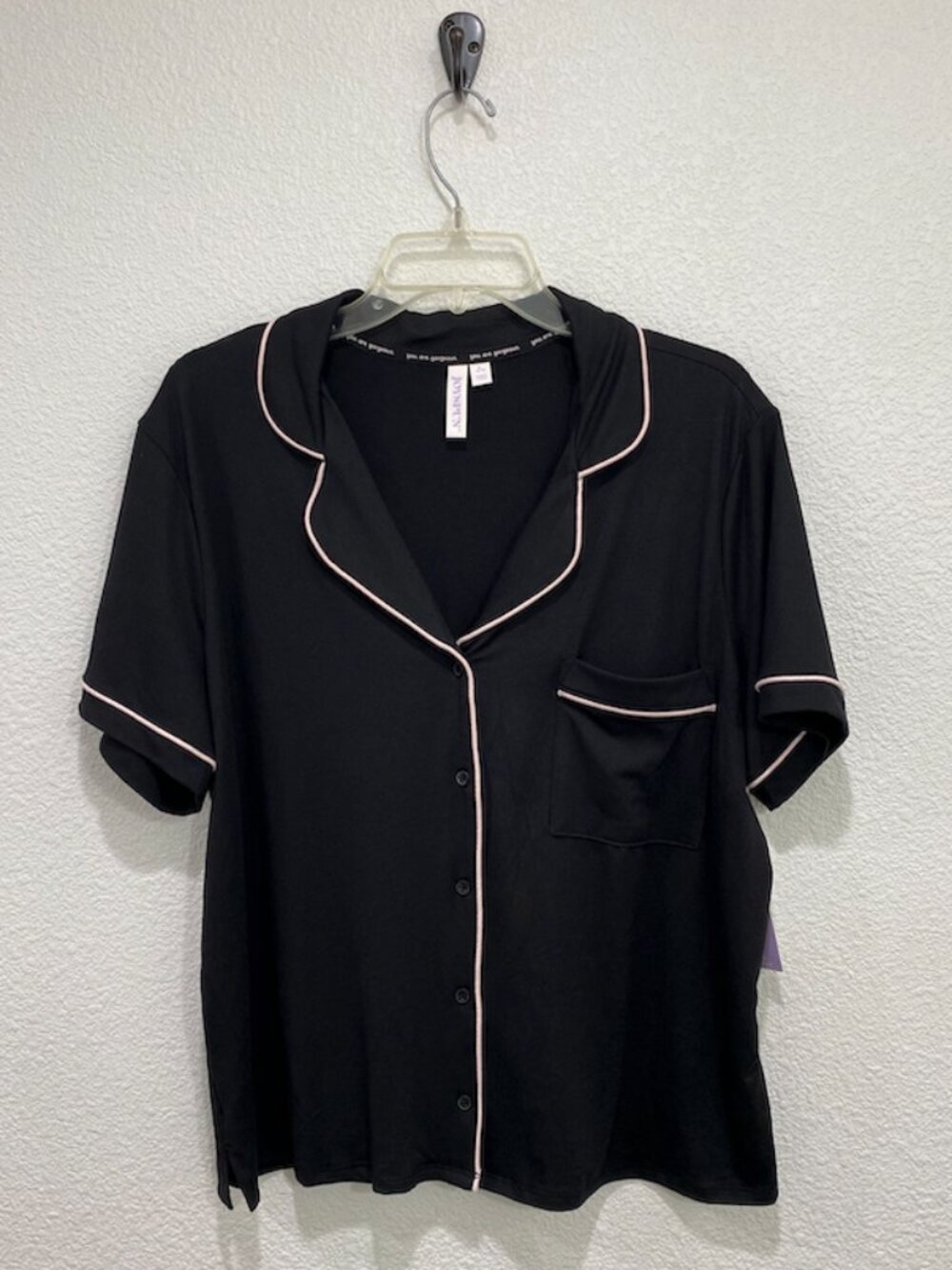 Joyspun Notch Collar PJ Set Sleepwear Lounge Black XL (16-18) - Picture 2 of 11